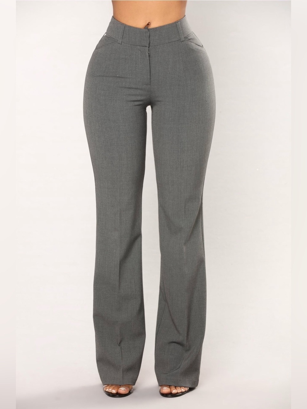 NWT Fashion Nova High-Waist Wide-Leg Pants in Charcoal